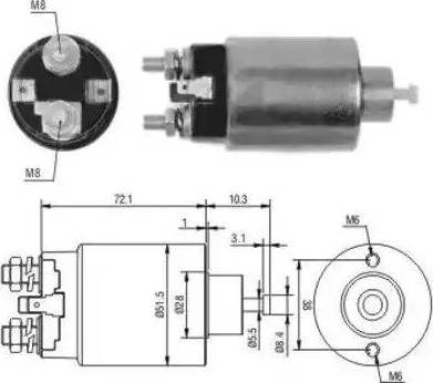 Hoffer 6646094 - Тяговое реле, соленоид, стартер autospares.lv