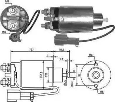 Hoffer 6646096 - Тяговое реле, соленоид, стартер autospares.lv