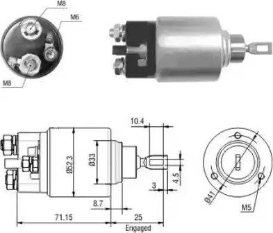 Hoffer 6646044 - Тяговое реле, соленоид, стартер autospares.lv