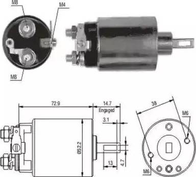 Hoffer 6646055 - Тяговое реле, соленоид, стартер autospares.lv