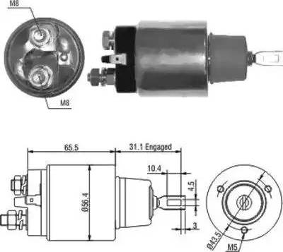 Hoffer 6646066 - Тяговое реле, соленоид, стартер autospares.lv