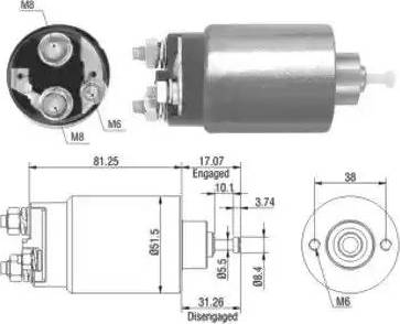 Hoffer 6646082 - Тяговое реле, соленоид, стартер autospares.lv