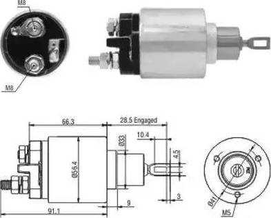 Hoffer 6646033 - Тяговое реле, соленоид, стартер autospares.lv