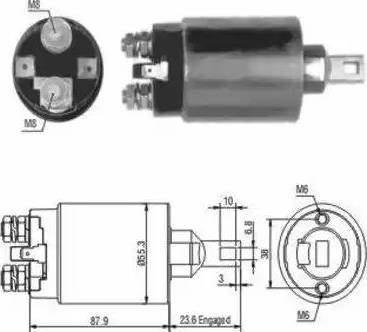 Hoffer 6646026 - Тяговое реле, соленоид, стартер autospares.lv