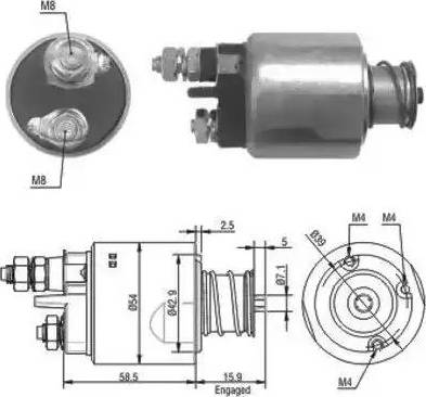 Hoffer 6646020 - Тяговое реле, соленоид, стартер autospares.lv