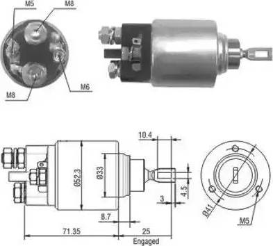 Hoffer 6646075 - Тяговое реле, соленоид, стартер autospares.lv