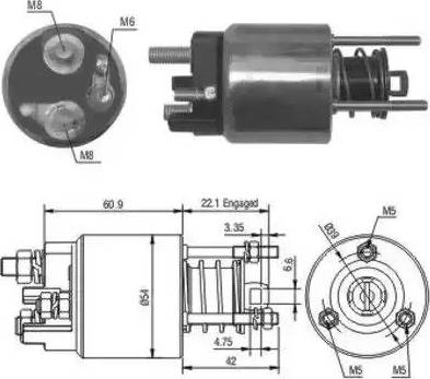 Hoffer 6646076 - Тяговое реле, соленоид, стартер autospares.lv