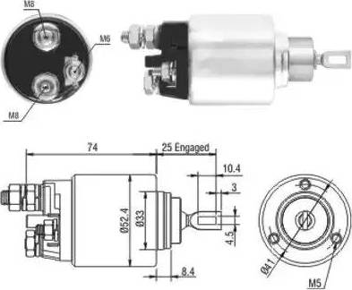 Hoffer 6646144 - Тяговое реле, соленоид, стартер autospares.lv