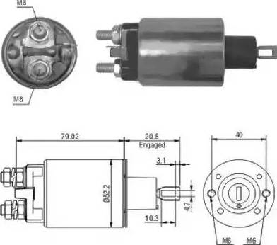 Hoffer 6646165 - Тяговое реле, соленоид, стартер autospares.lv