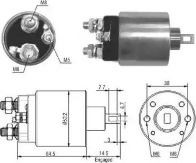 Hoffer 6646166 - Тяговое реле, соленоид, стартер autospares.lv