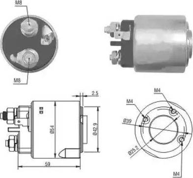 Hoffer 6646160 - Тяговое реле, соленоид, стартер autospares.lv