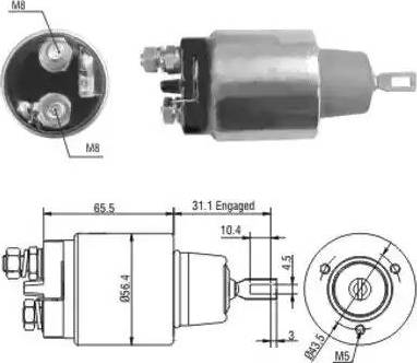 Hoffer 6646109 - Тяговое реле, соленоид, стартер autospares.lv