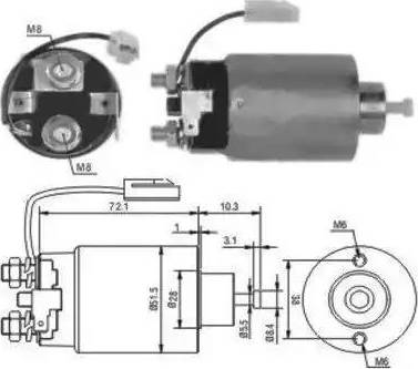 Hoffer 6646114 - Тяговое реле, соленоид, стартер autospares.lv