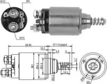 Hoffer 6646116 - Тяговое реле, соленоид, стартер autospares.lv