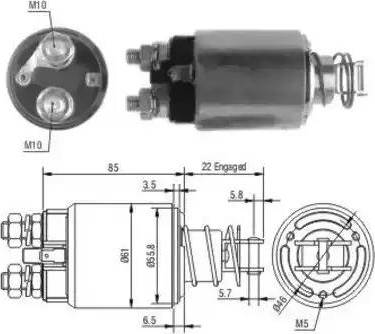 Hoffer 6646185 - Тяговое реле, соленоид, стартер autospares.lv