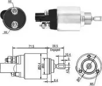 Hoffer 6646181 - Тяговое реле, соленоид, стартер autospares.lv