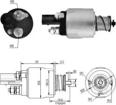 Hoffer 6646126 - Тяговое реле, соленоид, стартер autospares.lv