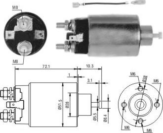 Hoffer 6646282 - Тяговое реле, соленоид, стартер autospares.lv