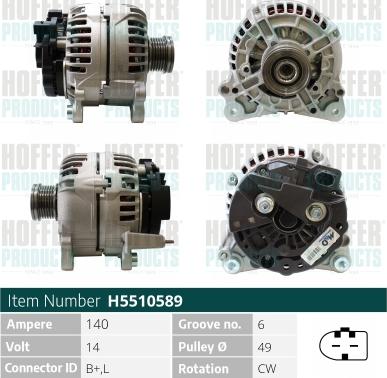 Hoffer H5510589 - Генератор autospares.lv