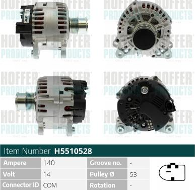 Hoffer H5510528 - Генератор autospares.lv