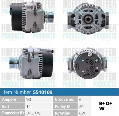 Hoffer H5510109 - Генератор autospares.lv