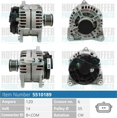 Hoffer H5510189 - Генератор autospares.lv