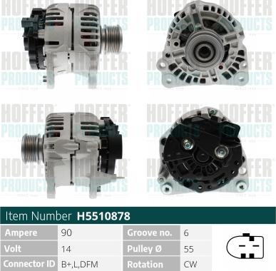 Hoffer H5510878 - Генератор autospares.lv