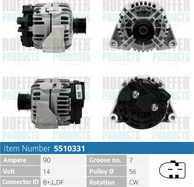 Hoffer H5510331 - Генератор autospares.lv