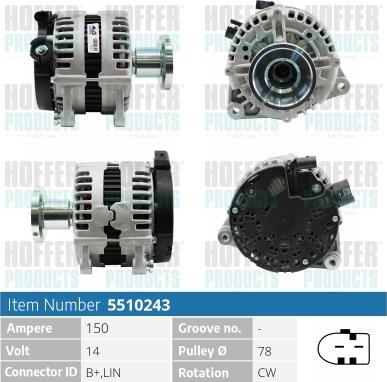 Hoffer H5510243 - Генератор autospares.lv