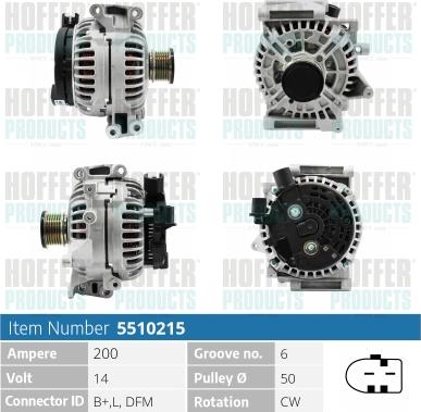 Hoffer H5510215 - Генератор autospares.lv