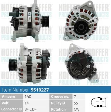 Hoffer H5510227 - Генератор autospares.lv