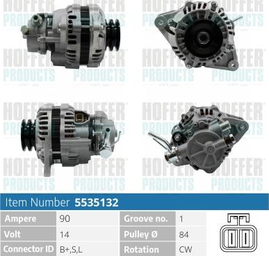 Hoffer H5535132 - Генератор autospares.lv