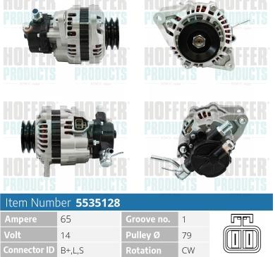 Hoffer H5535128 - Генератор autospares.lv