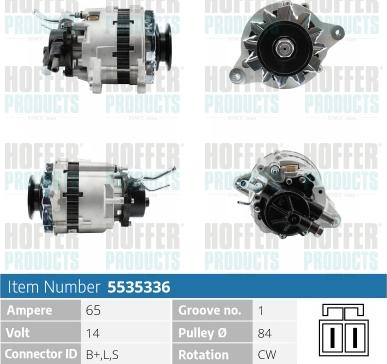 Hoffer H5535336 - Генератор autospares.lv