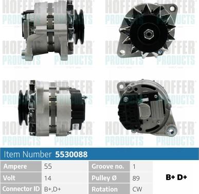 Hoffer H5530088 - Генератор autospares.lv