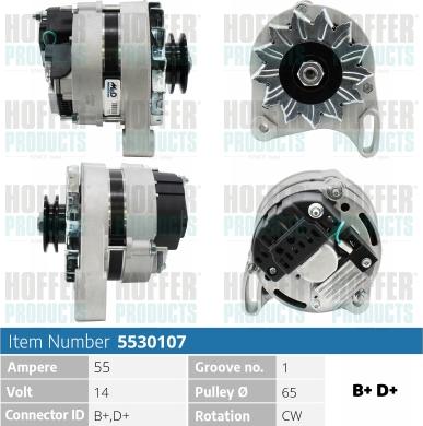 Hoffer H5530107 - Генератор autospares.lv