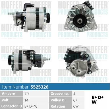 Hoffer H5525326 - Генератор autospares.lv