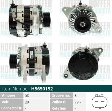 Hoffer H5650152 - Генератор autospares.lv