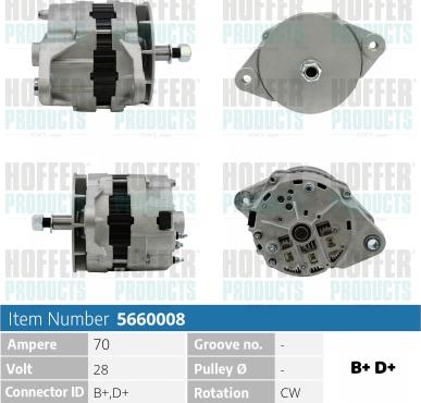 Hoffer H5660008 - Генератор autospares.lv