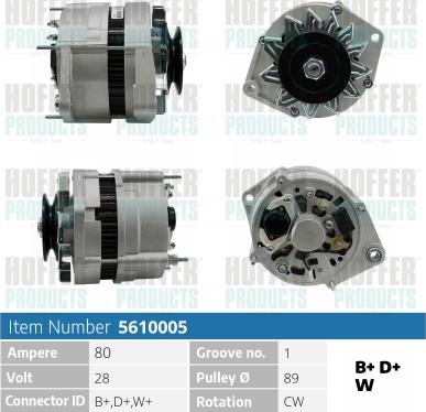 Hoffer H5610005 - Генератор autospares.lv