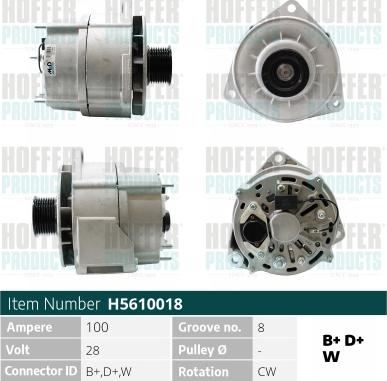 Hoffer H5610018 - Генератор autospares.lv