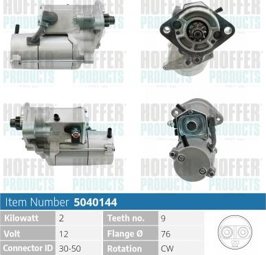 Hoffer H5040144 - Стартер autospares.lv