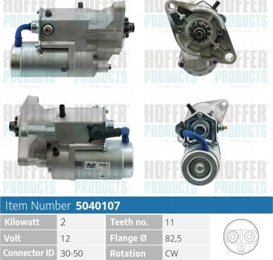 Hoffer H5040107 - Стартер autospares.lv