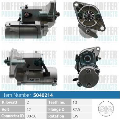 Hoffer H5040214 - Стартер autospares.lv