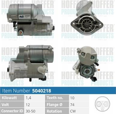 Hoffer H5040218 - Стартер autospares.lv