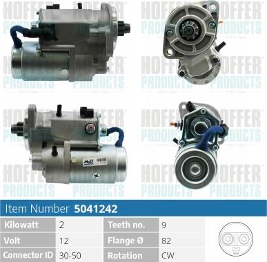 Hoffer H5041242 - Стартер autospares.lv