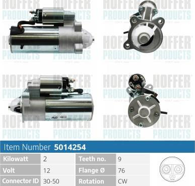 Hoffer H5014254 - Стартер autospares.lv