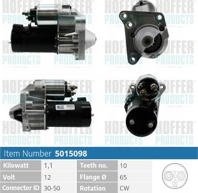 Hoffer H5015098 - Стартер autospares.lv