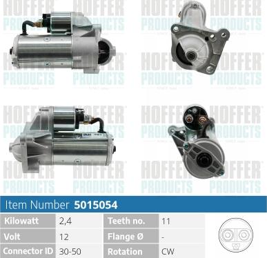 Hoffer H5015054 - Стартер autospares.lv