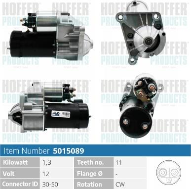 Hoffer H5015089 - Стартер autospares.lv